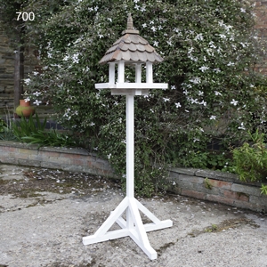 Rustic Bird Table with Pitched Roof